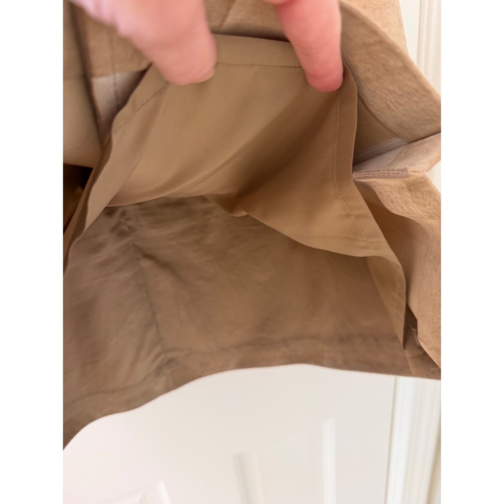 Vintage Ann Taylor Loft Pleated Suede Leather Skirt Tan Brown Size 12 Y2K - Picture 7 of 9
